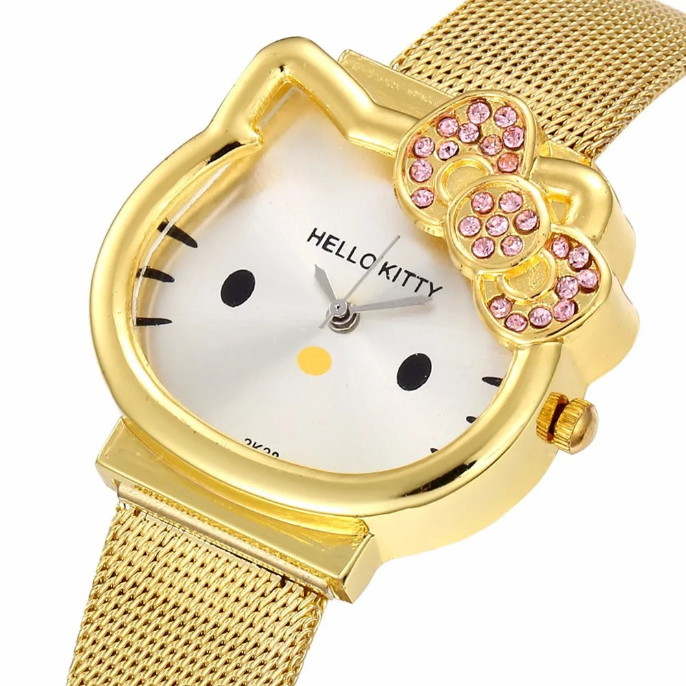 Watch Women Luxury Fashion Lady Girl Silver Stainless Steel Net Band Cute Wristwatch Crystal Hour Gold