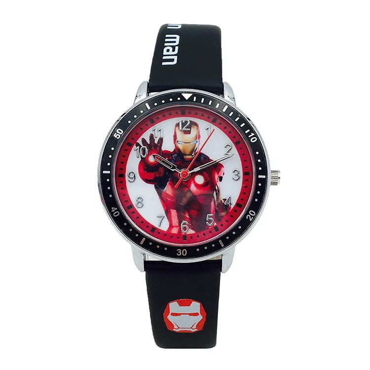 DISNEY Spiderman Captain America Iron Man Kids Wristwatch Student Quartz Watch Christmas Birthday Gift Super Hero Boys Clock