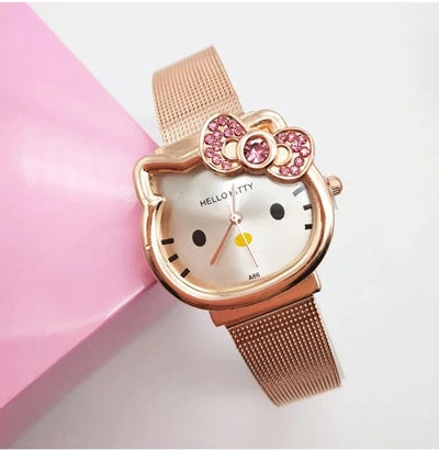 Watch Women Luxury Fashion Lady Girl Silver Stainless Steel Net Band Cute Wristwatch Crystal Hour Gold