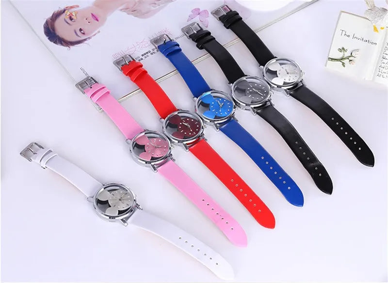 Girl Boy Children's Kids Watches with double-sided hollow Children's Watch For Student Boys Girl Cartoon Animated Image