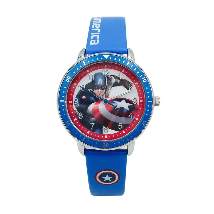 DISNEY Spiderman Captain America Iron Man Kids Wristwatch Student Quartz Watch Christmas Birthday Gift Super Hero Boys Clock