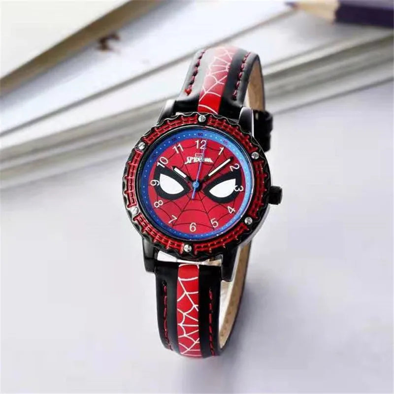 Children Cartoon Watch Boy Primary School Student Clock Spiderman Quartz Watch Luminous Pointer Boy's WristWatch