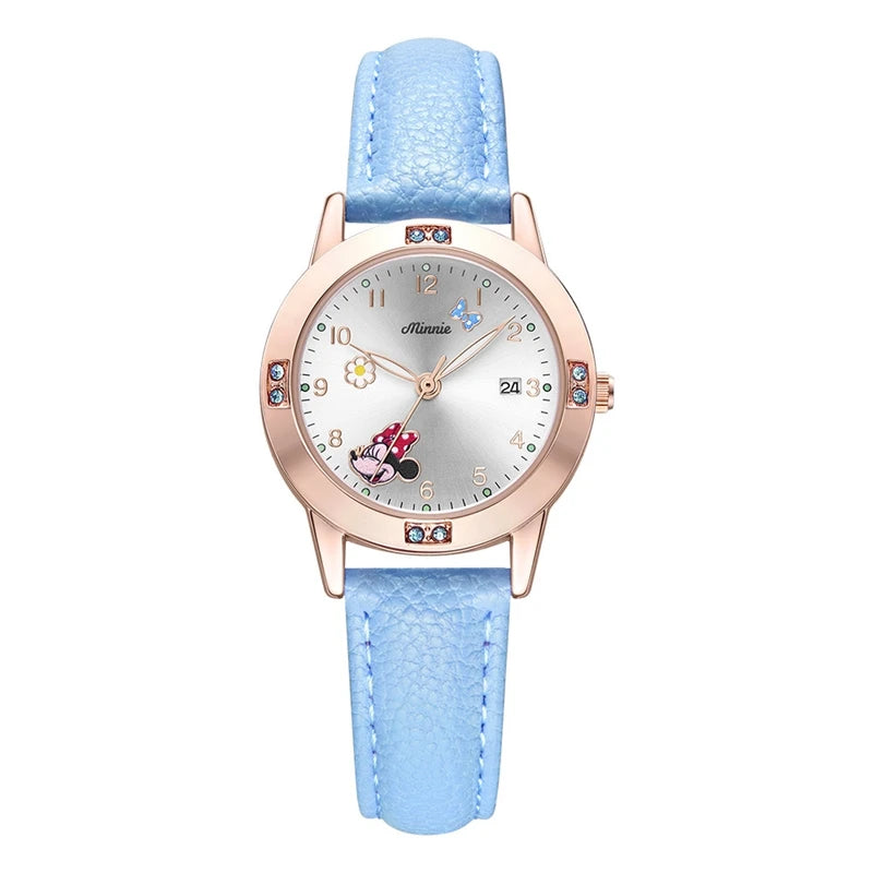 Disney Cartoon Minnie Girl Watch Women Calendar Gift Quartz Cute Crystal Kids Watches Children Clock Gifts Birthday Present