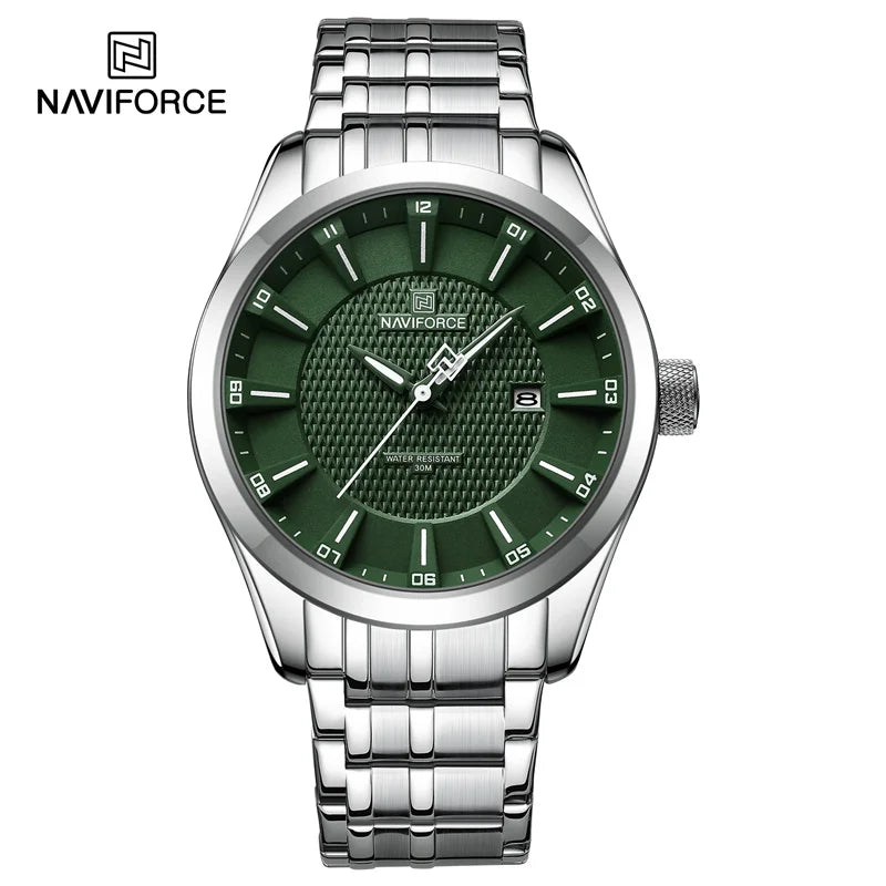 Top Brand NAVIFORCE Men's Watch Waterproof Quartz Business Casual Wristwaches Stainless Steel Strap Date Clock Relogio Masculino