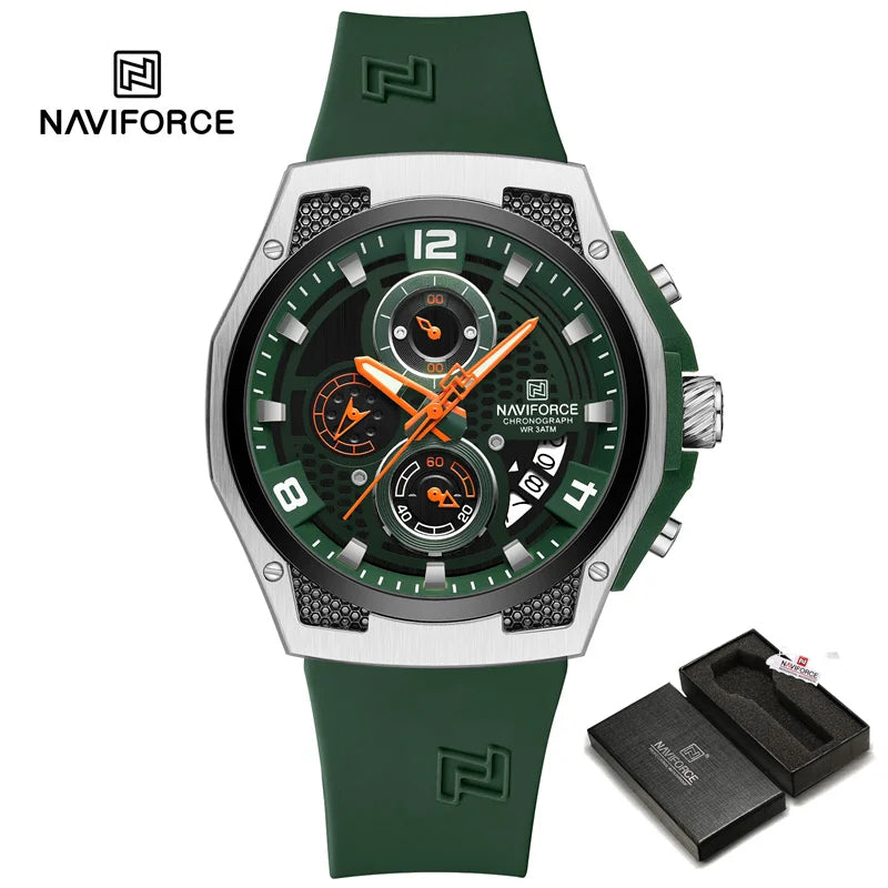 NAVIFORCE High Quality Luxury Original Men Watch Silicone Strap Waterproof Male Quartz Wrist watch Sport Clock Relogio Masculino