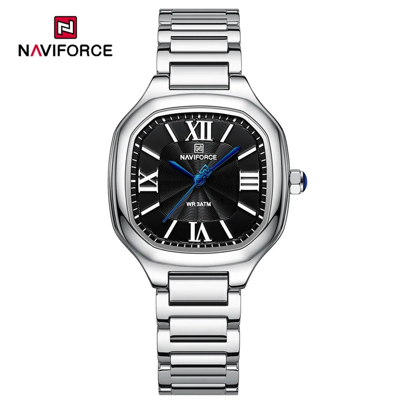 NAVIFORCE Brand Women Watch Stainless Steel Strap Waterproof Personality Fashion Female Quartz Wristwatch Relogio Feminino 2024