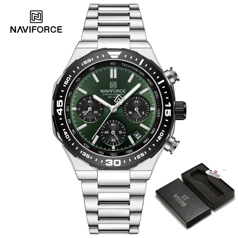 NAVIFORCE Fashion Watch For Men High Quality Luxury Stainless Steel Waterproof Classic Quartz Wristwatches Male Big Face Clock