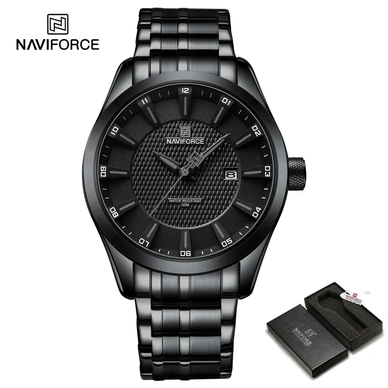 Top Brand NAVIFORCE Men's Watch Waterproof Quartz Business Casual Wristwaches Stainless Steel Strap Date Clock Relogio Masculino