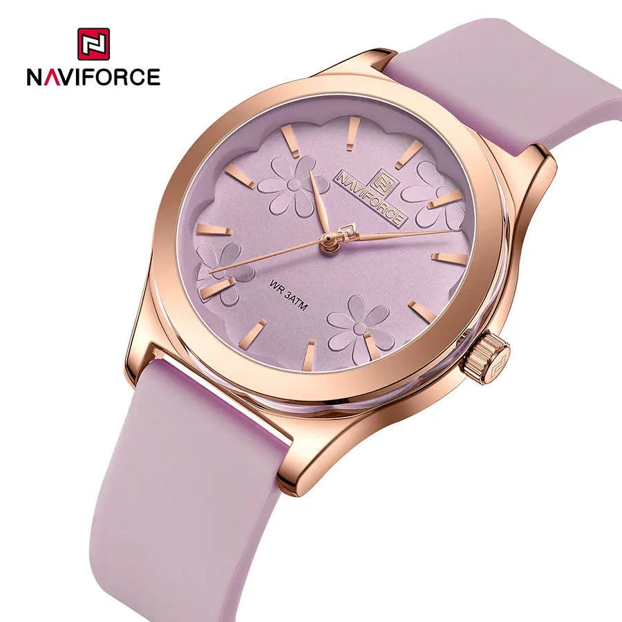 NAVIFORCE Simple Fashion Quartz Wristwatches Women Wrist Watches Silicone Strap Waterproof Watch Wholesale Hot Sale Reloj Mujer