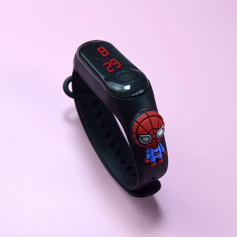 Mickey Minnie Marvel Children Digital Watch Boy Girls Spiderman Iron Man LED Sports Wristwatches Silicone Kids Watches Bracelet