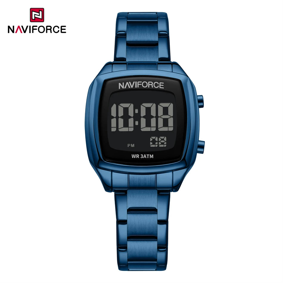 NAVIFORCE Digital Watches Women Stainless Steel Gold Sliver Electronic Watch Fashion Business Wristwatches Relojes Para Mujer