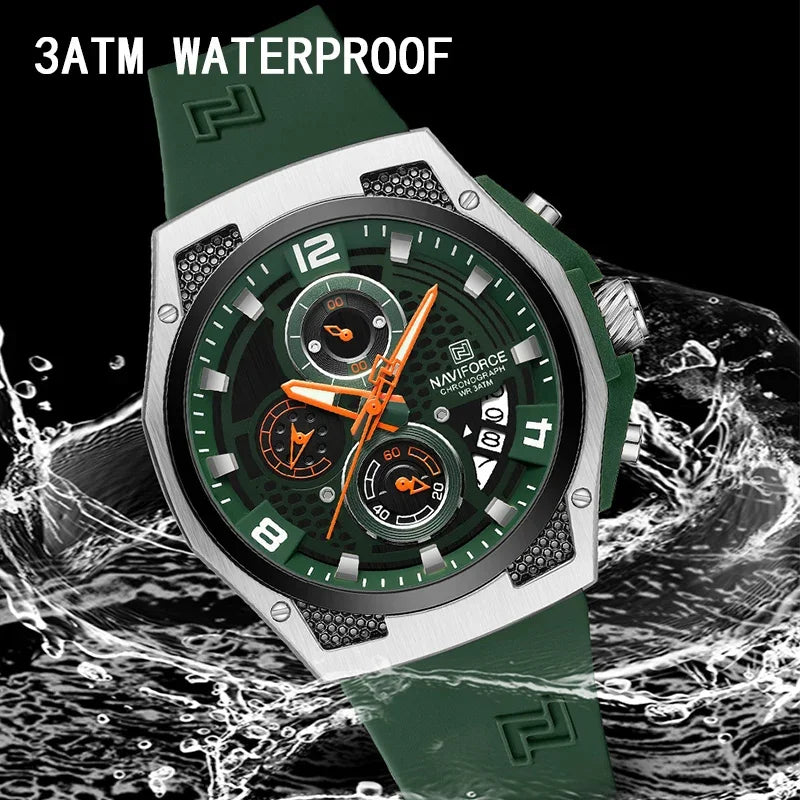 NAVIFORCE High Quality Luxury Original Men Watch Silicone Strap Waterproof Male Quartz Wrist watch Sport Clock Relogio Masculino