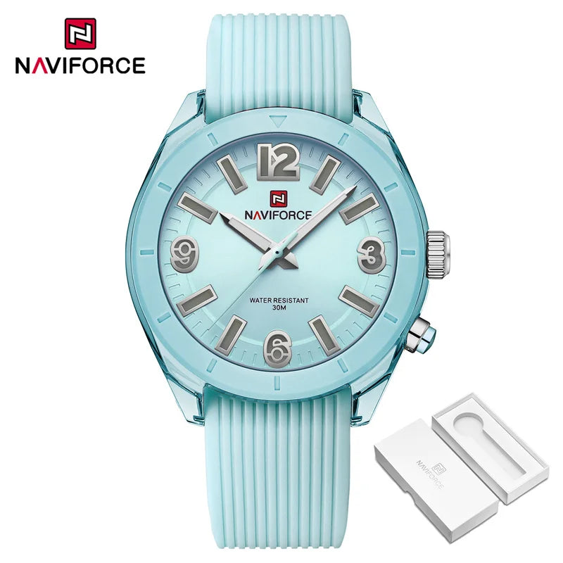 NAVIFORCE High Quality Watch For Women Waterproof Ladies Fashion Casual Silicone Strap Luminous Quartz Wristwatches Reloj Mujer