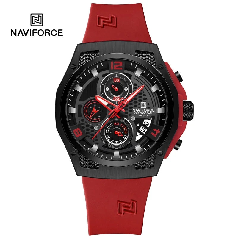 NAVIFORCE High Quality Luxury Original Men Watch Silicone Strap Waterproof Male Quartz Wrist watch Sport Clock Relogio Masculino