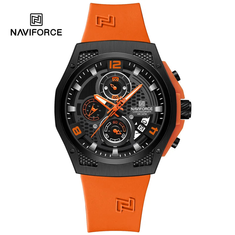 NAVIFORCE High Quality Luxury Original Men Watch Silicone Strap Waterproof Male Quartz Wrist watch Sport Clock Relogio Masculino