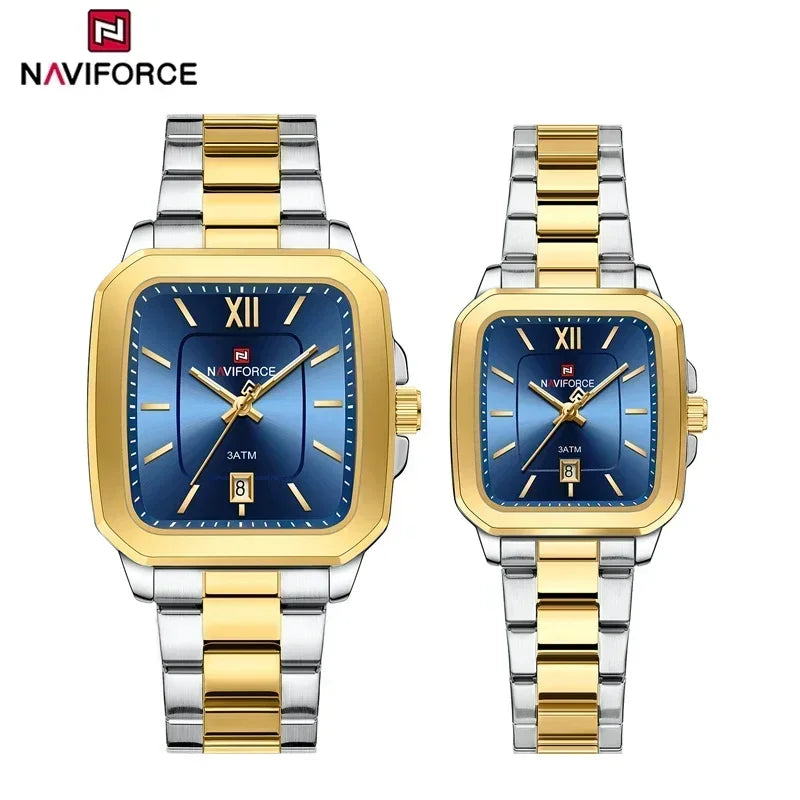 NAVIFORCE 2024 Luxury Brand Couple Watches Men Watch Fashion Steel Wristwatch Gift for Women Watches for Lovers Relogio Feminino