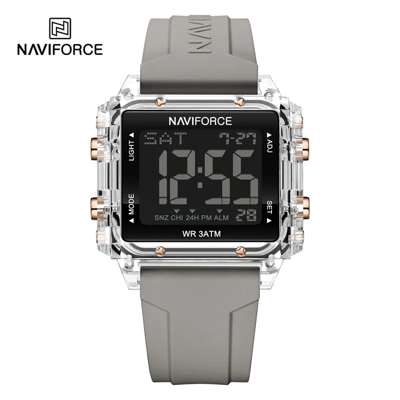 NAVIFORCE New Women Watch Silicone Strap LED Digital Sports Clock Fashion Casual Waterproof Electronic Wristwatch Montre Femme