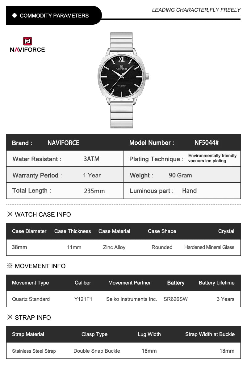 NAVIFORCE Women Casual Watch Fashion Quartz Woman Wristwatches Top Design Ladies Gift Stainless Steel Bracelet relogio Feminino