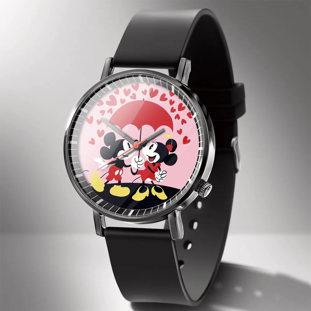 Disney Mickey Minnie Mouse GirlBoy Children's Kids Watch Women Cute Male Female Couple Wrist Watches Birthday Gifts