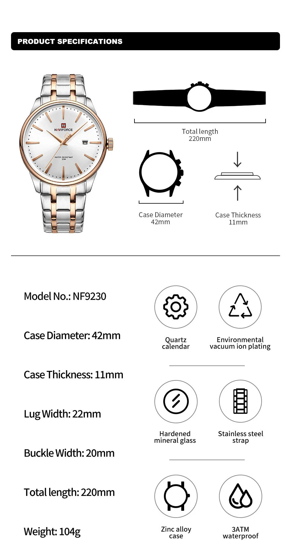 Original Brand NAVIFORCE Lover’s Watch for Men and Women Fashion Wristwatch Waterproof Date Clock Couple Watch Gift Set for Sale