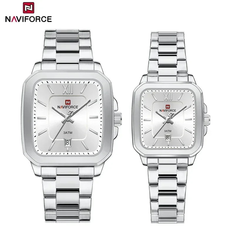 NAVIFORCE 2024 Luxury Brand Couple Watches Men Watch Fashion Steel Wristwatch Gift for Women Watches for Lovers Relogio Feminino