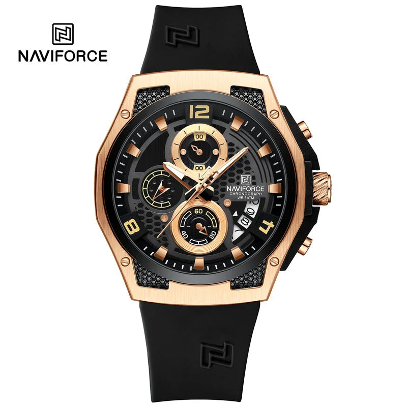 NAVIFORCE High Quality Luxury Original Men Watch Silicone Strap Waterproof Male Quartz Wrist watch Sport Clock Relogio Masculino