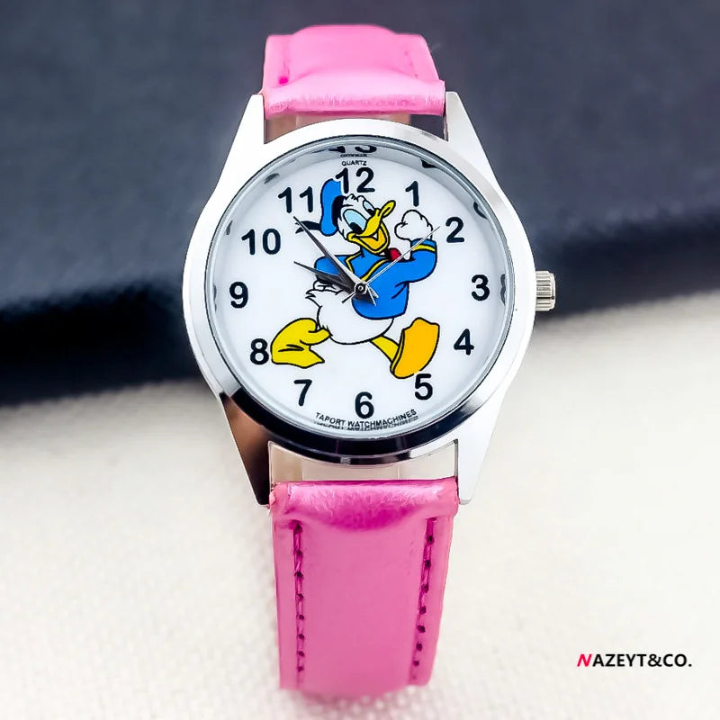 Disney Donald Duck Kids Wristwatches Children's Cartoon Anime Quartz Watches Cute Animal Watch Gifts for Primary School Students