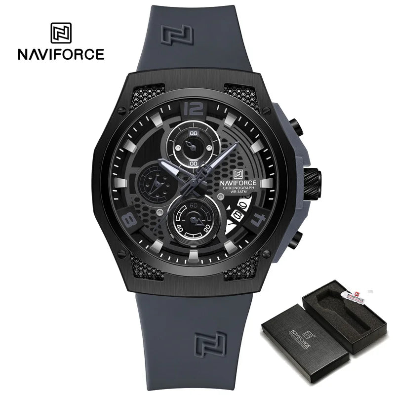 NAVIFORCE High Quality Luxury Original Men Watch Silicone Strap Waterproof Male Quartz Wrist watch Sport Clock Relogio Masculino