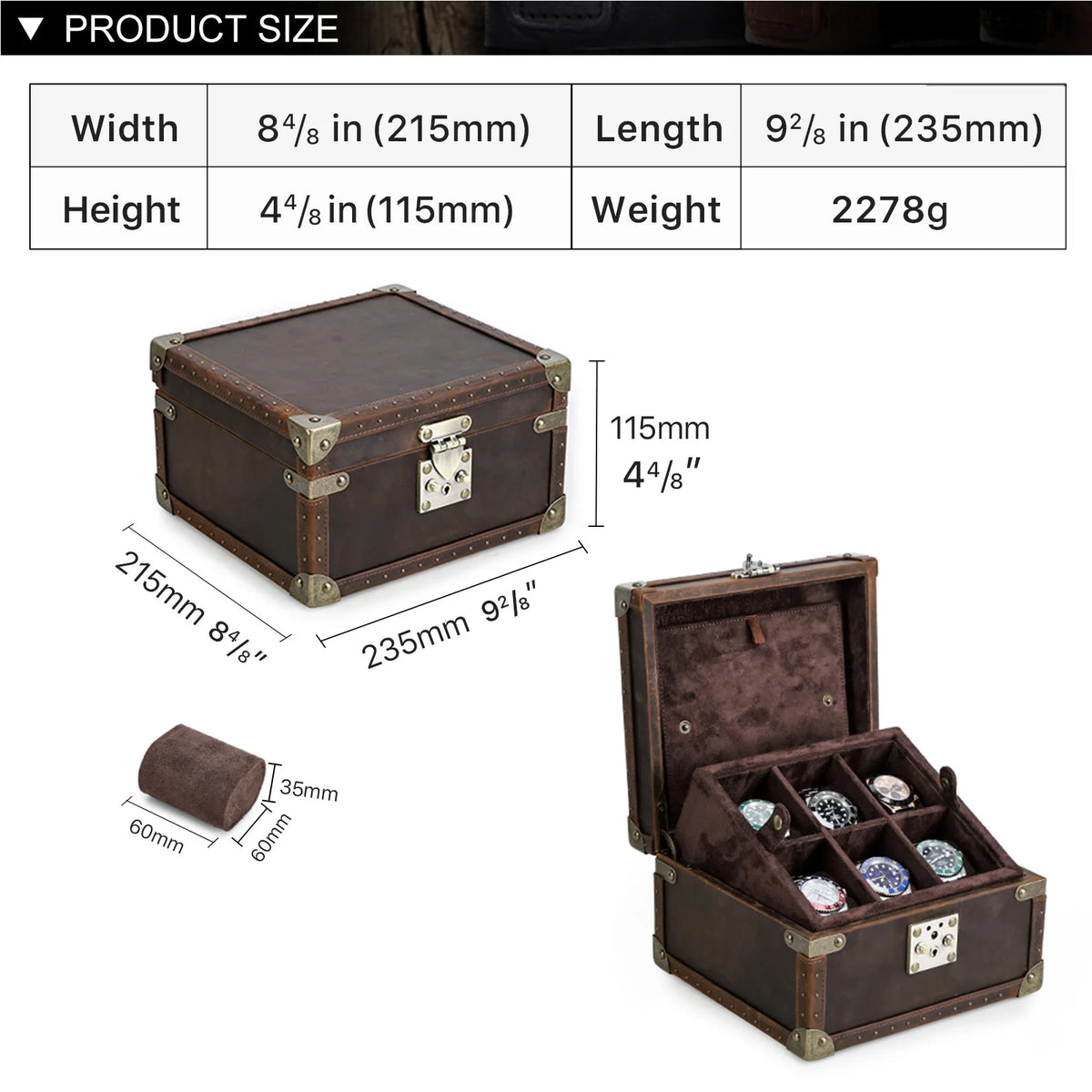 Luxury Cowhide Watch Roll Travel Case Watch Box Organizer for Men 2/3/4/5/6/8/10 Slots Watch Display Storage Watch Gift Box