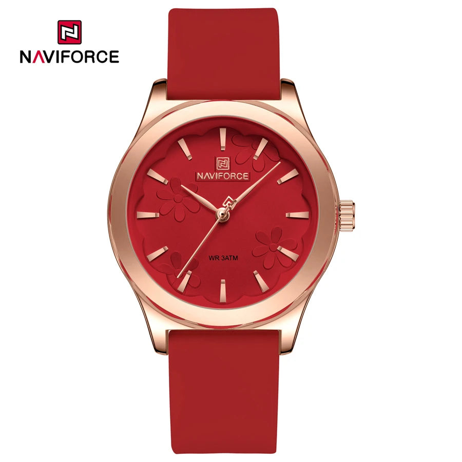 NAVIFORCE Simple Fashion Quartz Wristwatches Women Wrist Watches Silicone Strap Waterproof Watch Wholesale Hot Sale Reloj Mujer