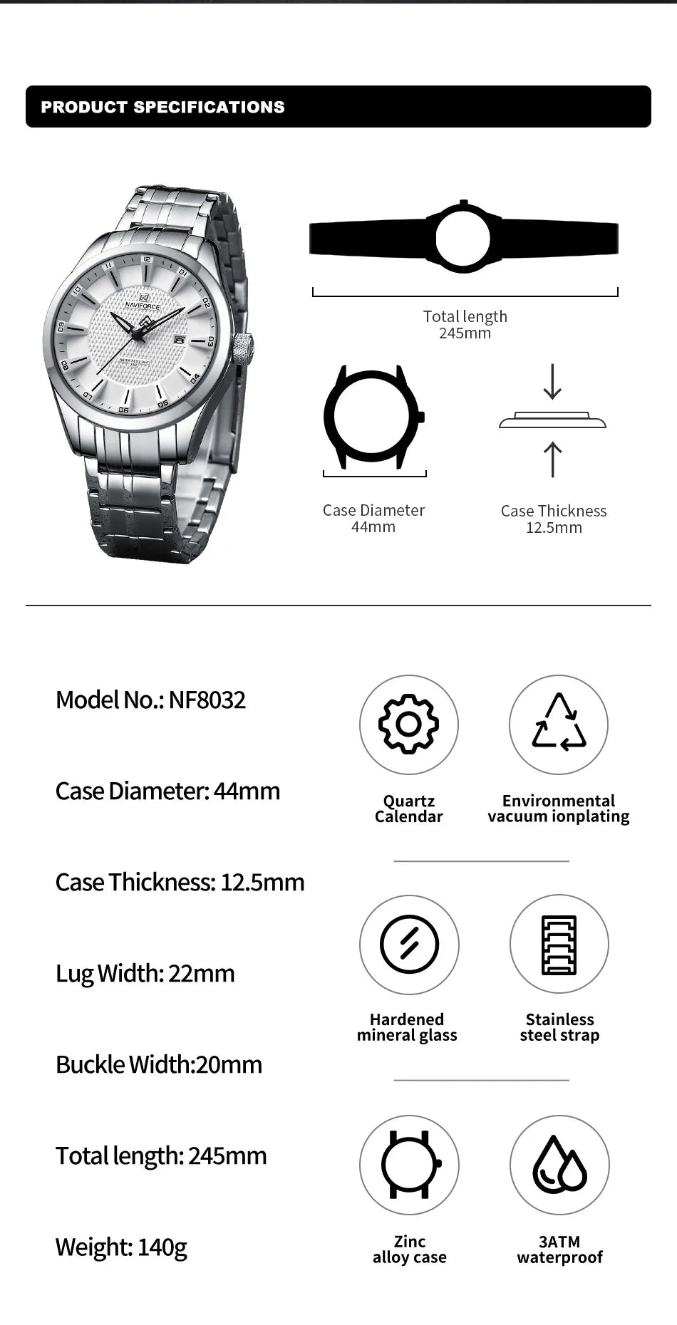 Top Brand NAVIFORCE Couple Watch for Men and Women Fashion Wristwatches Waterproof Date Lover’s Watches Clock Gifts Set for Sale