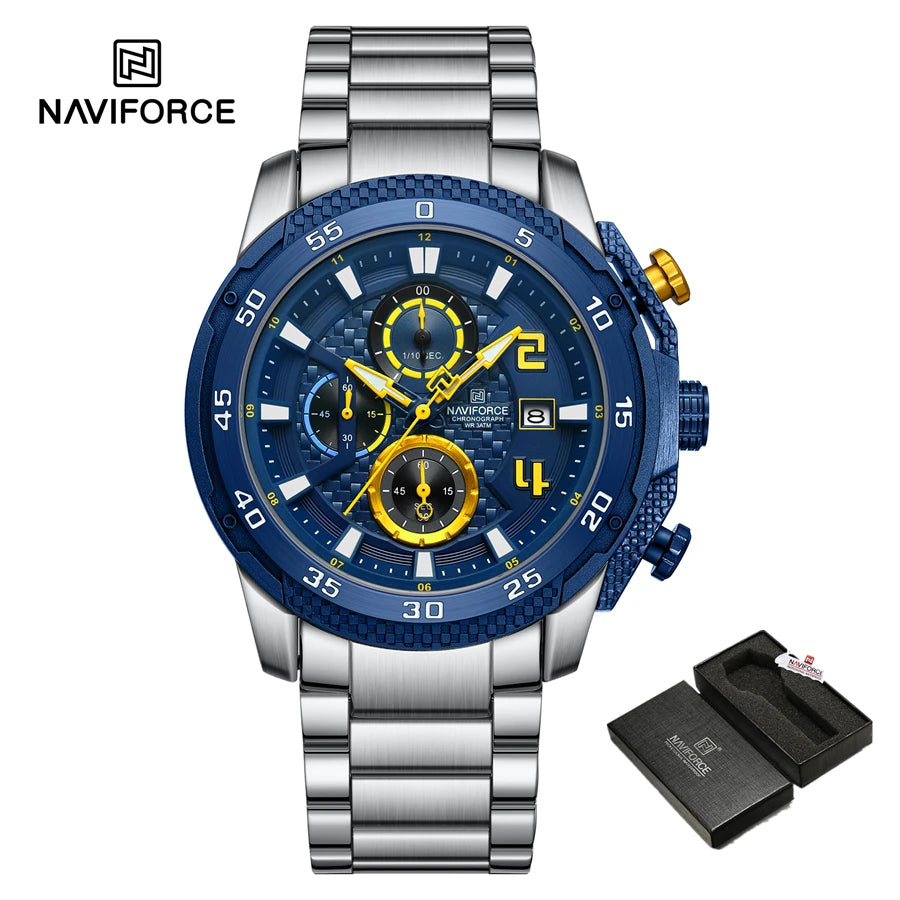 NAVIFORCE Quartz Original Watch for Men Stainles Steel Waterproof Sport Watches Fashion Luxury Top Brand Man Hot Sale Wristwatch