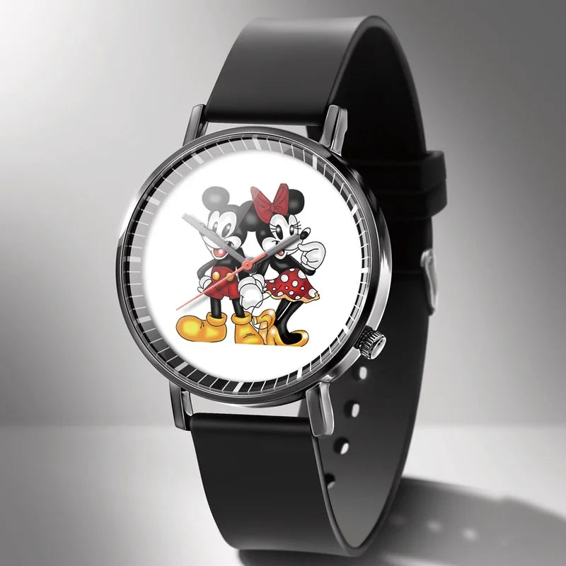 Disney Mickey Minnie Mouse GirlBoy Children's Kids Watch Women Cute Male Female Couple Wrist Watches Birthday Gifts