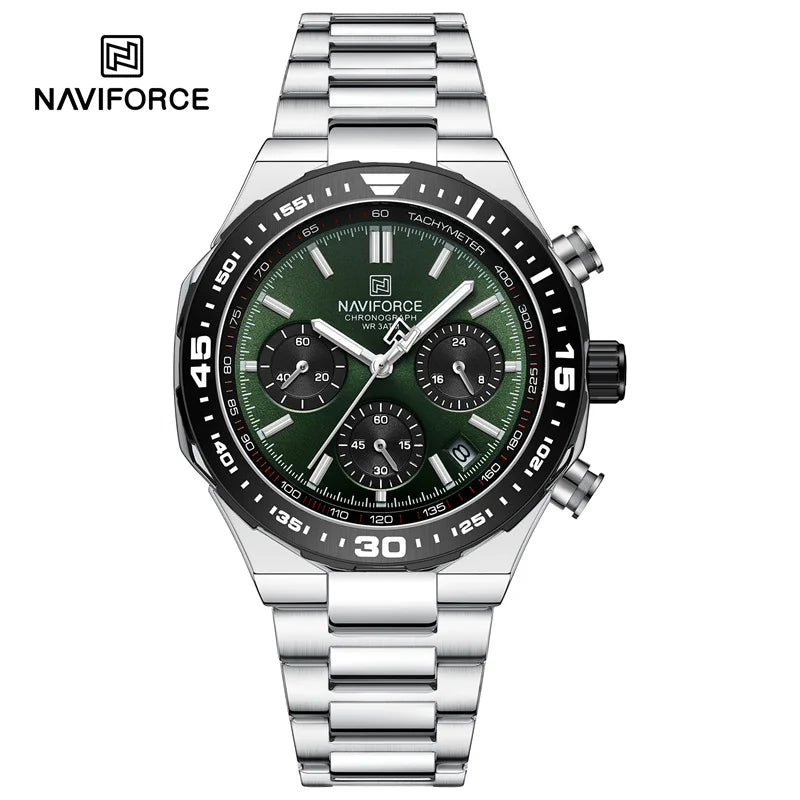 NAVIFORCE Fashion Watch For Men High Quality Luxury Stainless Steel Waterproof Classic Quartz Wristwatches Male Big Face Clock