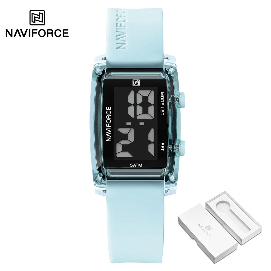 NAVIFORCE Fashion Women Watches Sports Digital LCD Alarm Chrono Electronic Clock Student Waterproof Wristwatch Reloj Hombre