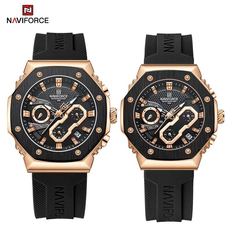 NAVIFORCE Luxury Watches for Men Women High Quality Original Couple Wrist watch Silicone Strap Military Sport Waterproof Clock