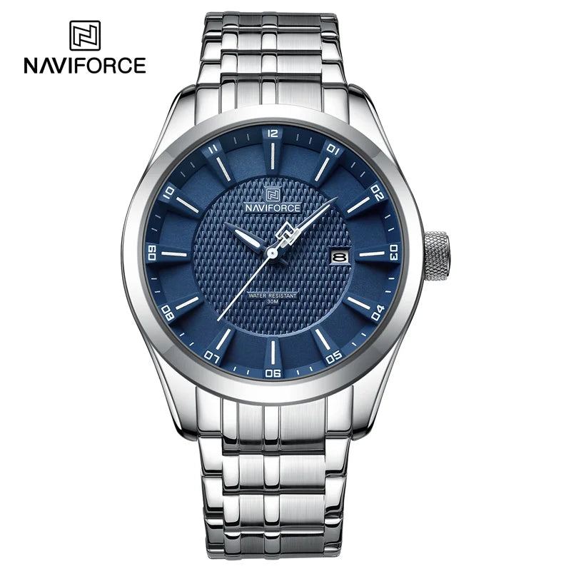 Top Brand NAVIFORCE Men's Watch Waterproof Quartz Business Casual Wristwaches Stainless Steel Strap Date Clock Relogio Masculino