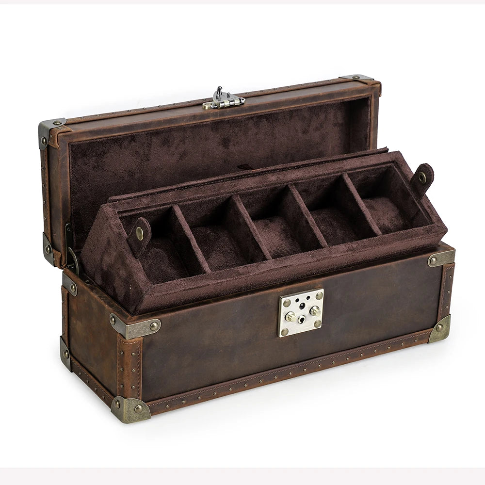 Luxury Cowhide Watch Roll Travel Case Watch Box Organizer for Men 2/3/4/5/6/8/10 Slots Watch Display Storage Watch Gift Box