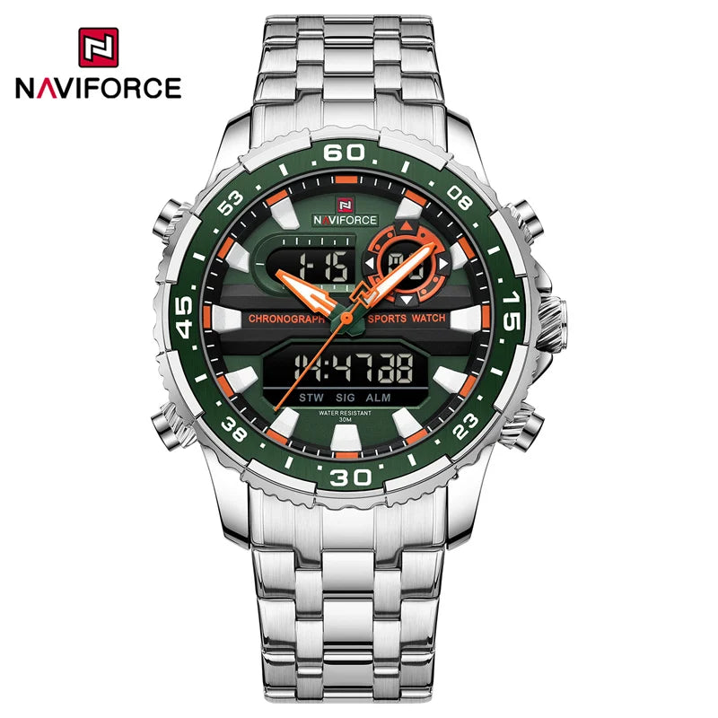 NAVIFORCE Men's Watch Luxury Waterproof Sport Chronograph Quartz Wristwatches Digital Date and Week Clock Relogio Masculino 2024