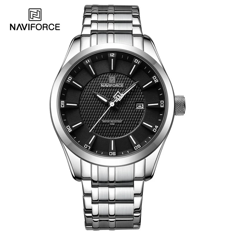 Top Brand NAVIFORCE Men's Watch Waterproof Quartz Business Casual Wristwaches Stainless Steel Strap Date Clock Relogio Masculino