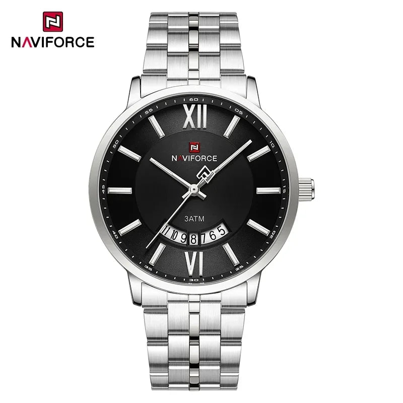 NAVIFORCE Luxury Couple Watch Golden Fashion Stainless Steel Lovers Watch Quartz Wrist Watches For Women Men Simple Wristwatch