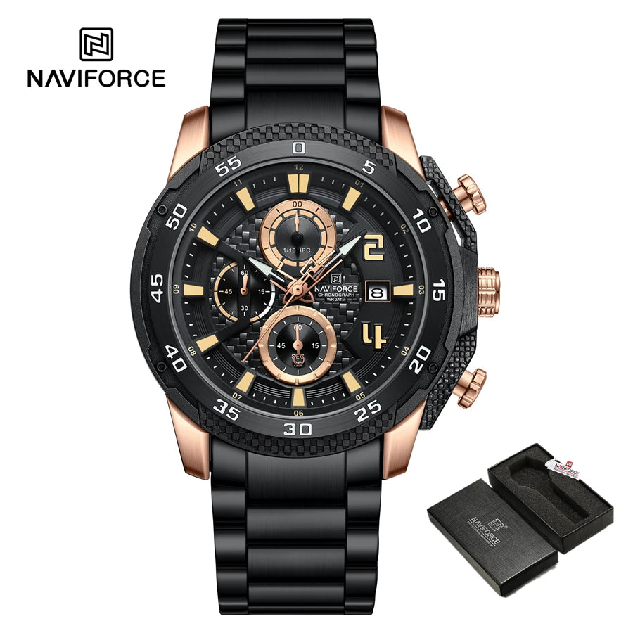 NAVIFORCE Quartz Original Watch for Men Stainles Steel Waterproof Sport Watches Fashion Luxury Top Brand Man Hot Sale Wristwatch