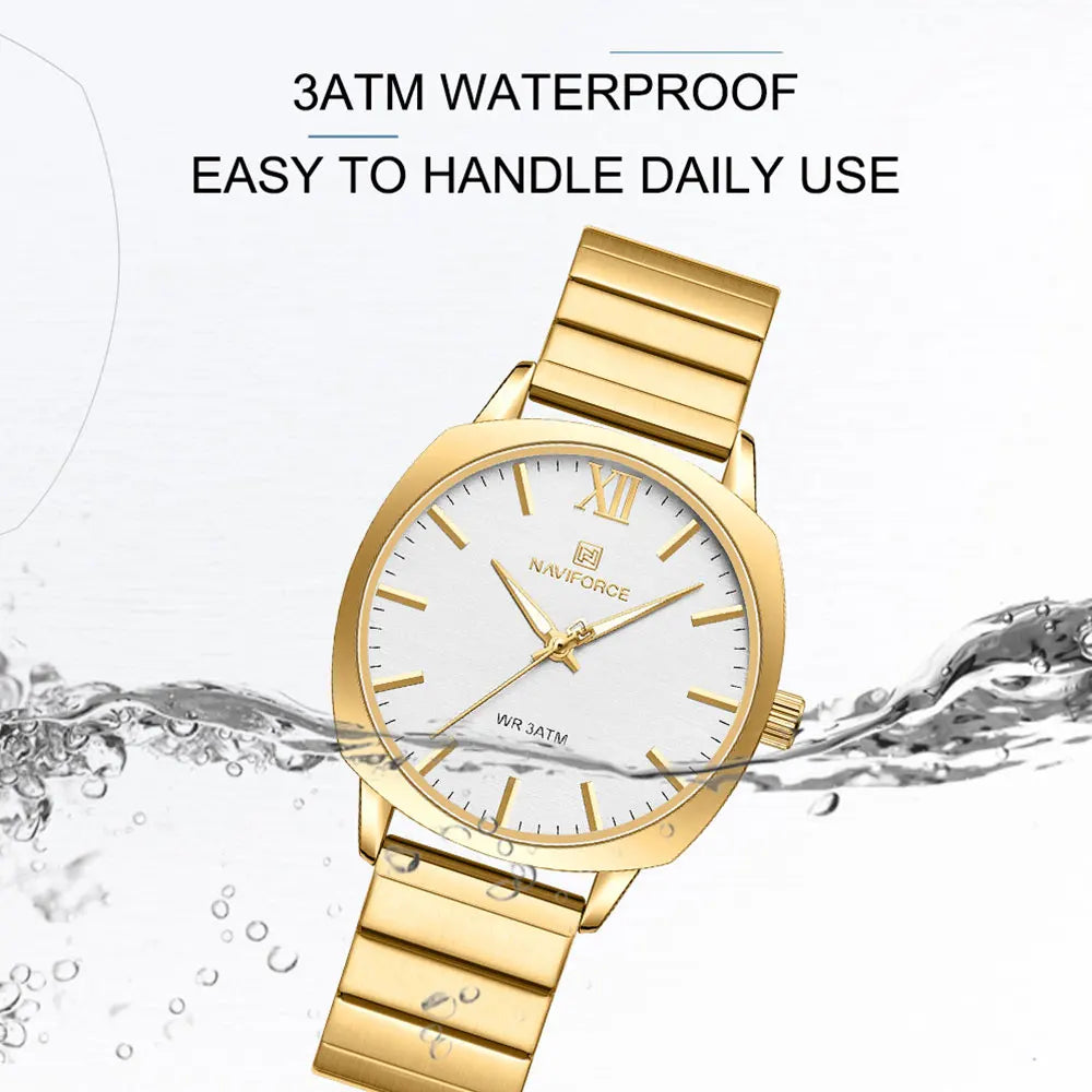 NAVIFORCE Women Casual Watch Fashion Quartz Woman Wristwatches Top Design Ladies Gift Stainless Steel Bracelet relogio Feminino