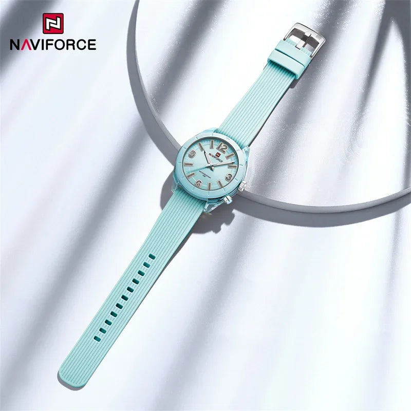 NAVIFORCE High Quality Watch For Women Waterproof Ladies Fashion Casual Silicone Strap Luminous Quartz Wristwatches Reloj Mujer