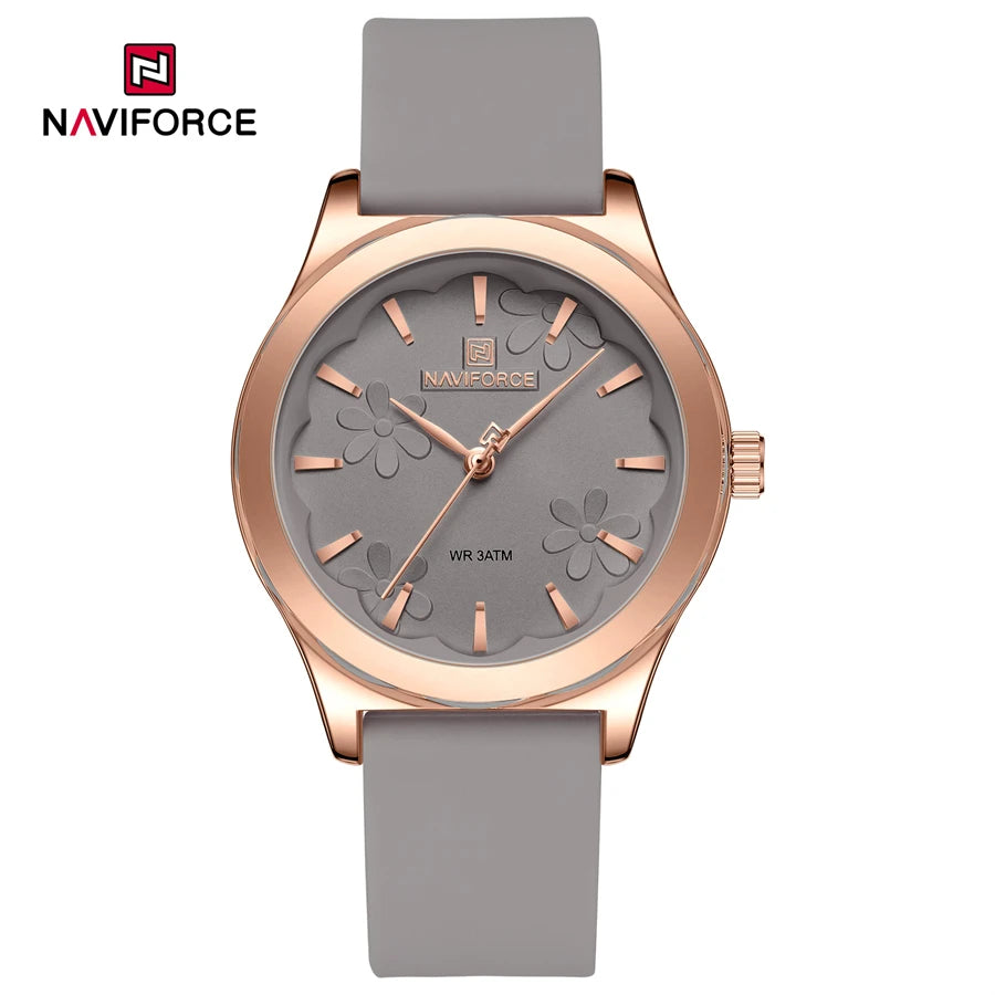 NAVIFORCE Simple Fashion Quartz Wristwatches Women Wrist Watches Silicone Strap Waterproof Watch Wholesale Hot Sale Reloj Mujer