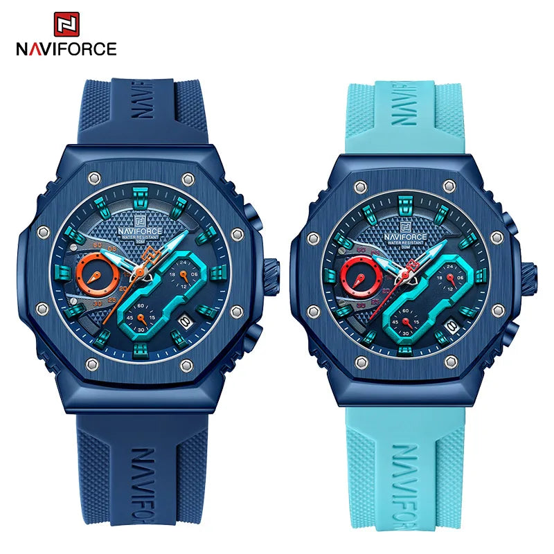 NAVIFORCE Luxury Watches for Men Women High Quality Original Couple Wrist watch Silicone Strap Military Sport Waterproof Clock