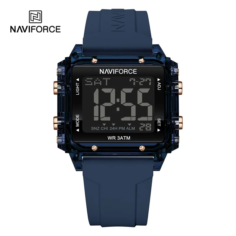 NAVIFORCE Women Sport LED Watches Top Brand Digital Waterproof Clock Silicone Strap Luminous Electronic Wristwatch Montre Femme