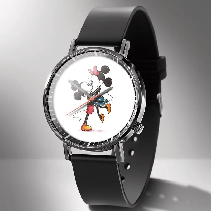 Disney Mickey Minnie Mouse GirlBoy Children's Kids Watch Women Cute Male Female Couple Wrist Watches Birthday Gifts