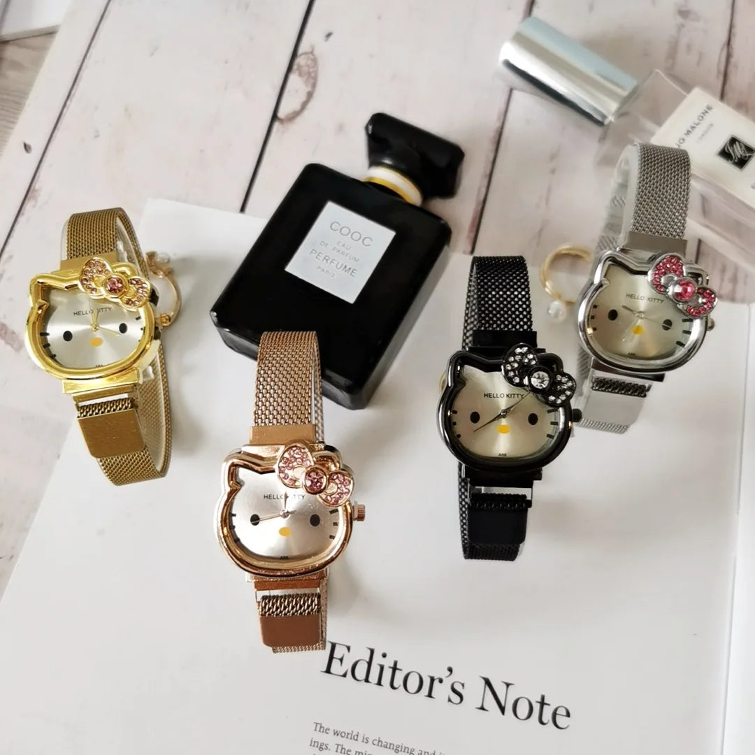 Watch Women Luxury Fashion Lady Girl Silver Stainless Steel Net Band Cute Wristwatch Crystal Hour Gold