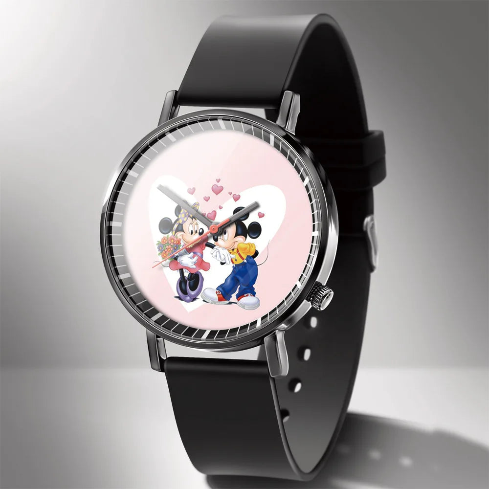 Disney Mickey Minnie Mouse GirlBoy Children's Kids Watch Women Cute Male Female Couple Wrist Watches Birthday Gifts